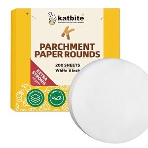 Katbite White Parchment Paper Rounds - 200 Sheets 6 inches NIB